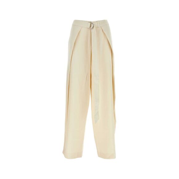 Ami Women Ivory Viscose Blend Wide-Leg Pant - Picture 1 of 2